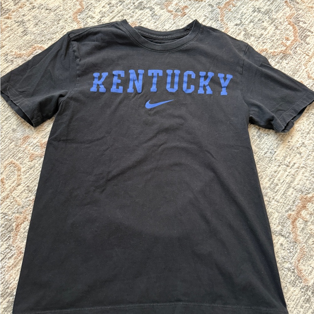 Nike Men's Black Tee with Blue Kentucky Print